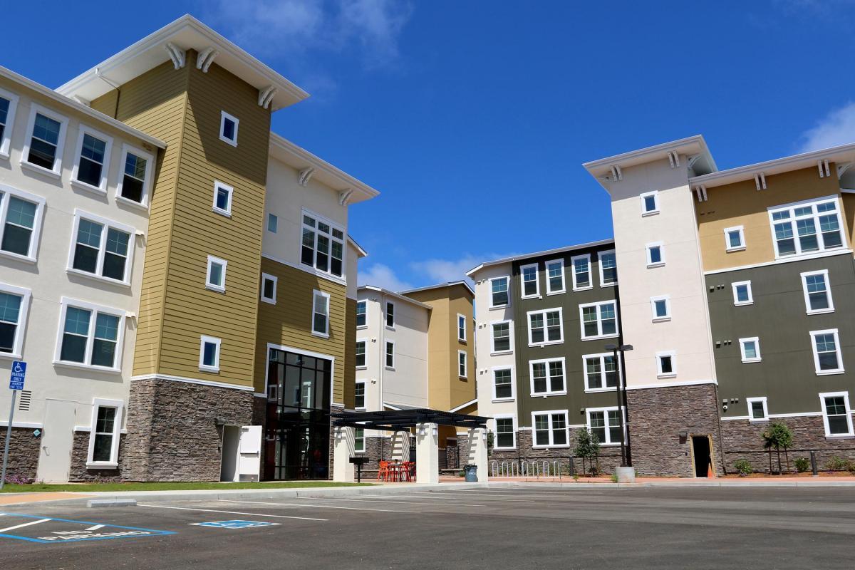 Exterior of Promontory student housing.