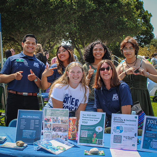 Associated Students tabling at Otter Showcase showing AS Resources