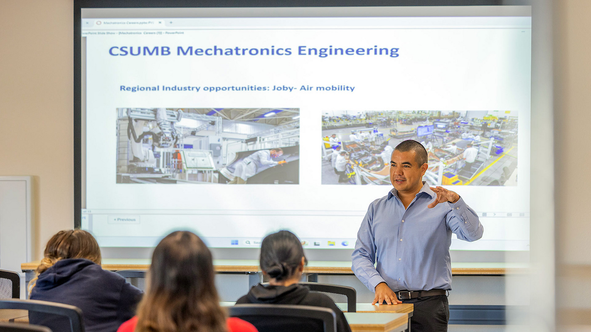 Mechatronics instructor Luis Cabrales