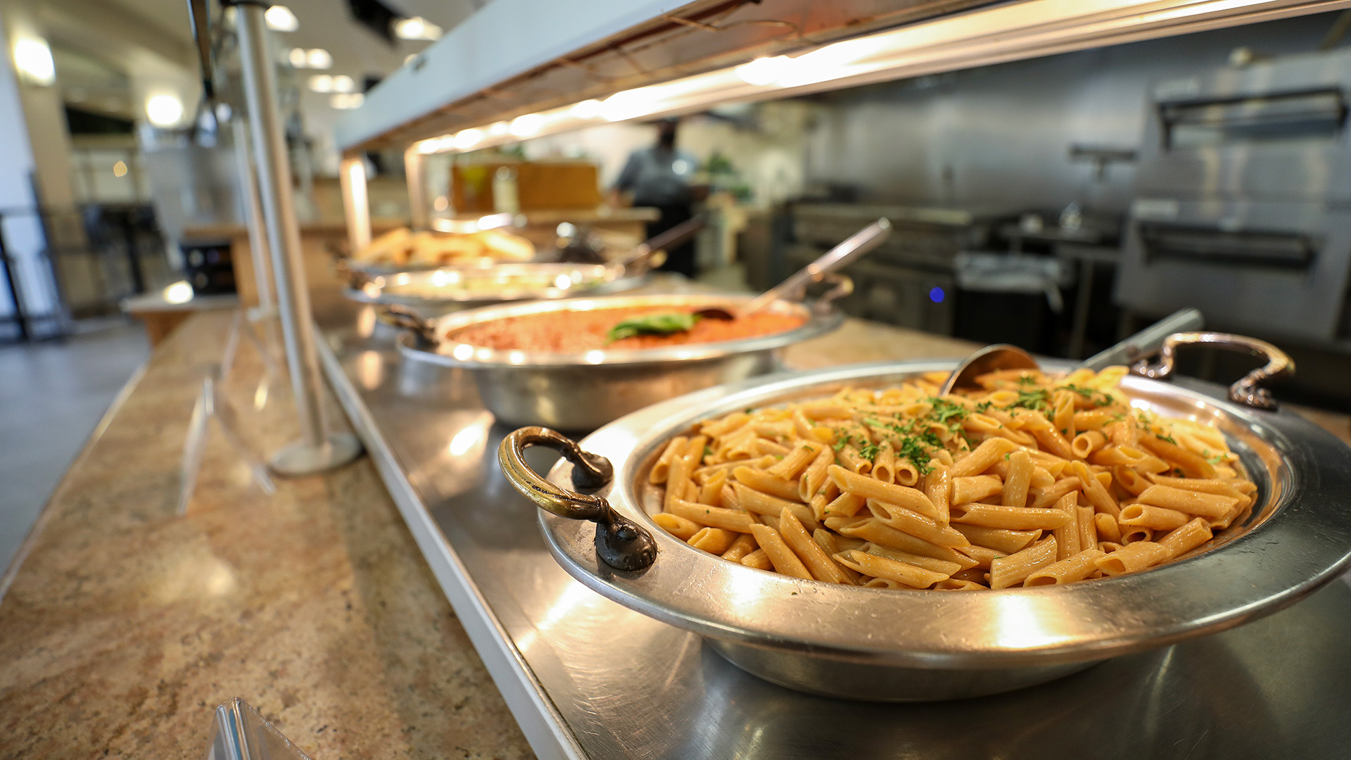 Pasta selection at the dining commons