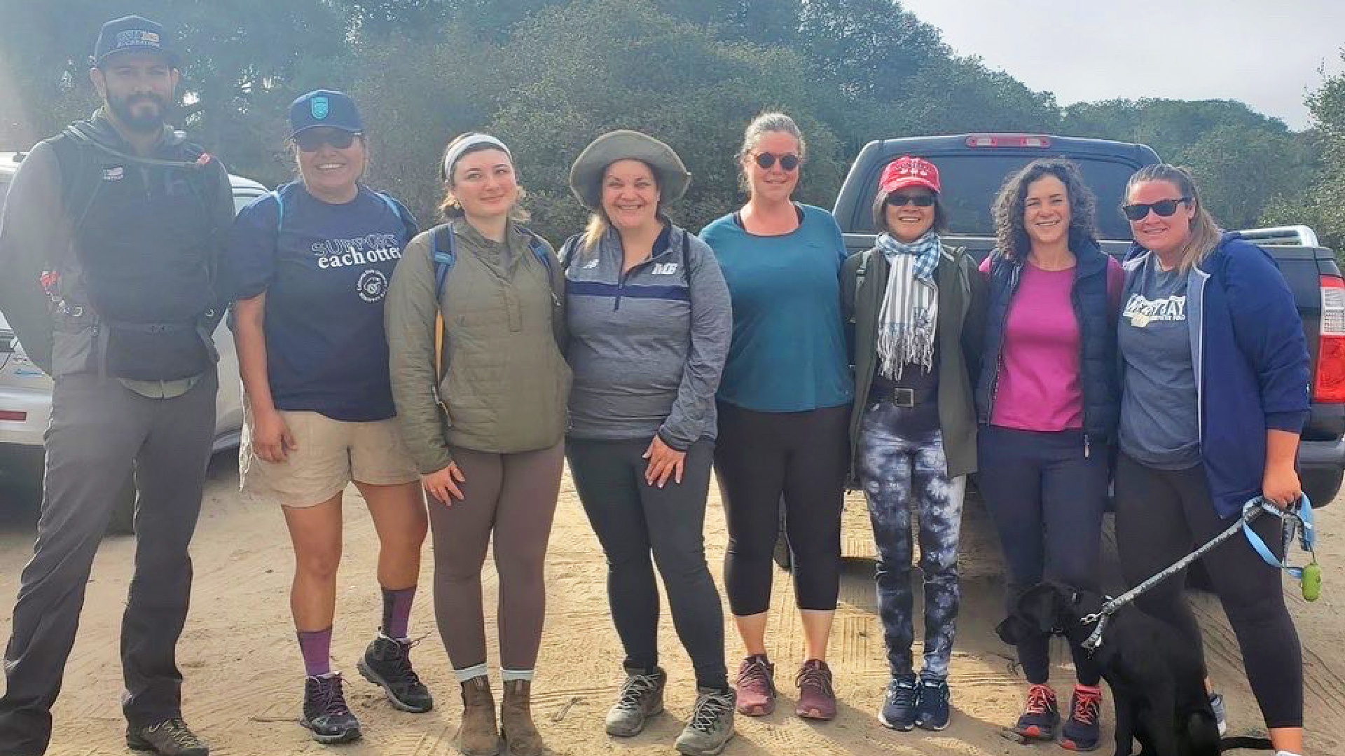 President Quiñones at Fort Ord hiking with the campus community members