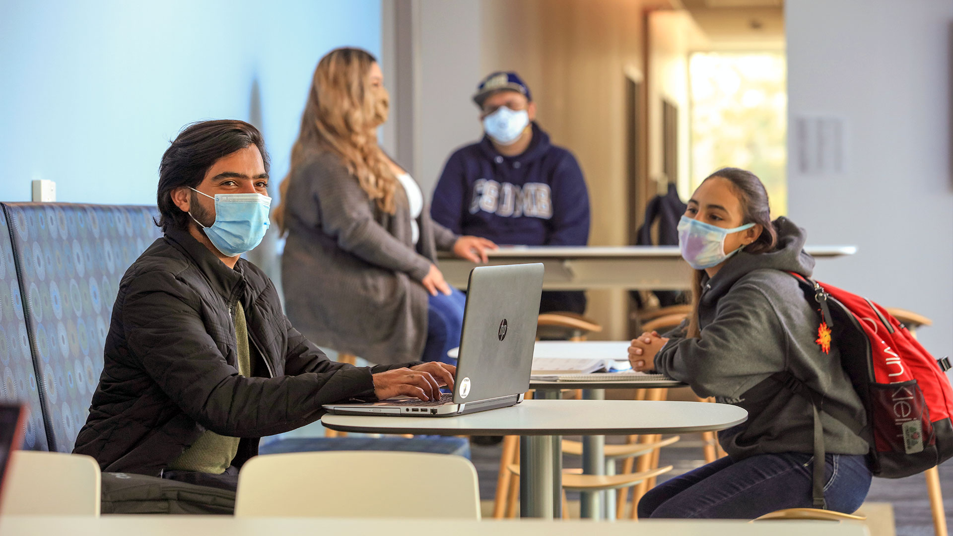 A photo of CSUMB students studying