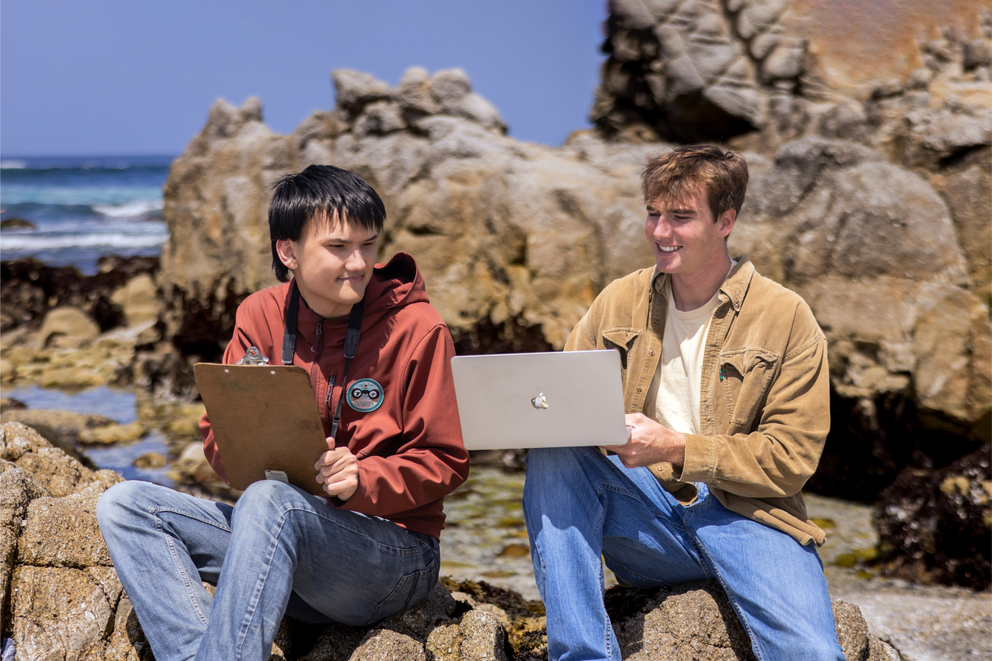 Students from the statistics program on the beach