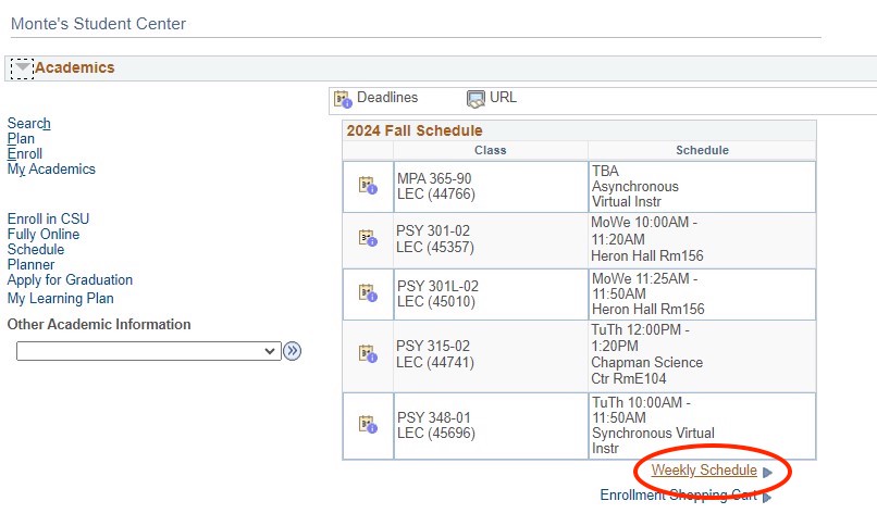 Screenshot of OASIS Swap a Class Interface with Next Button Circled