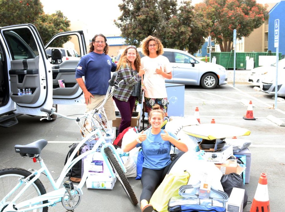 Incoming freshman Daniella Spina, from Long Beach and majoring in Marine Science, moves in to CSUMB with the help of her family on August 23, 2019.