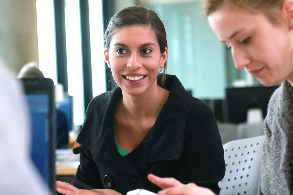 CLC student in library