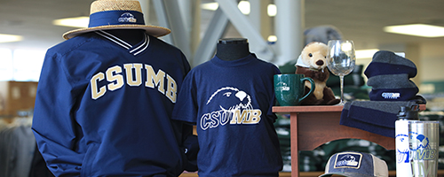 Photo of CSUMB merchandise at the bookstore