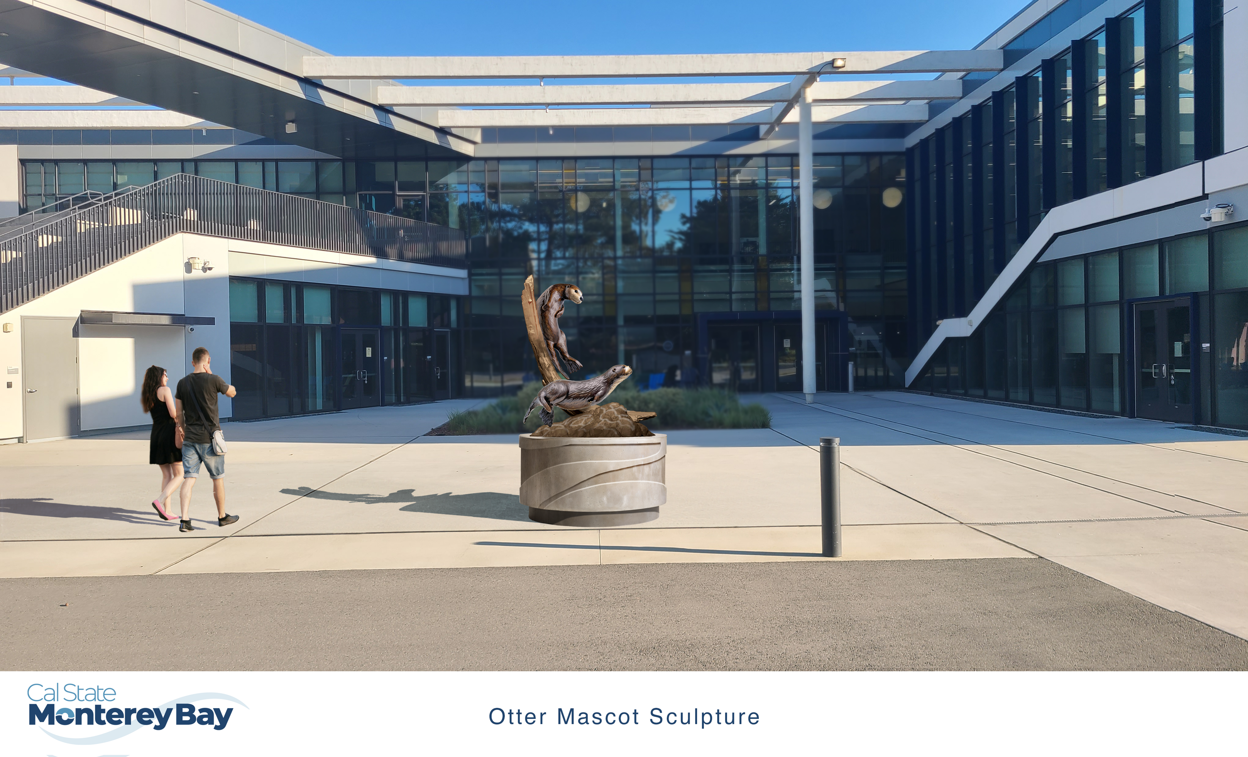 bronze otter statue in front of OSU building