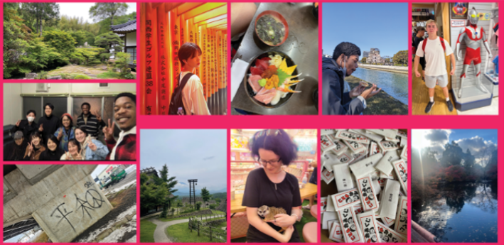 decorative image-a collage of photos of students abroad