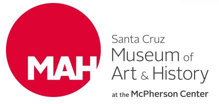 red circle with MAH Santa Cruz Museum of Art & History logo