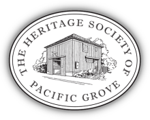 illustrated house logo with The Heritage Society of Pacific Grove lettering