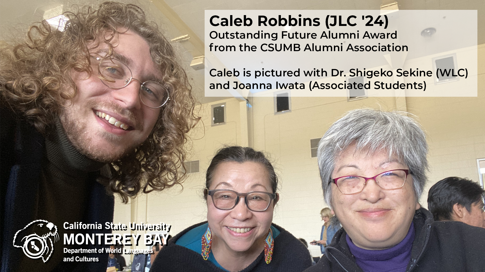 Student selfie with two advisors