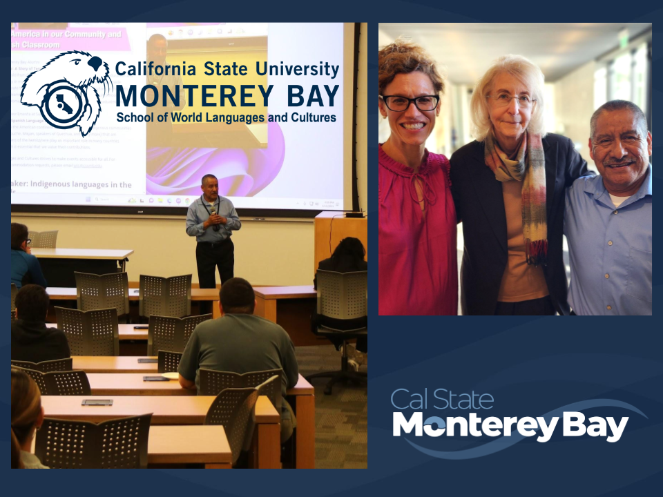 Man presenting and 3 people celebrating successful event