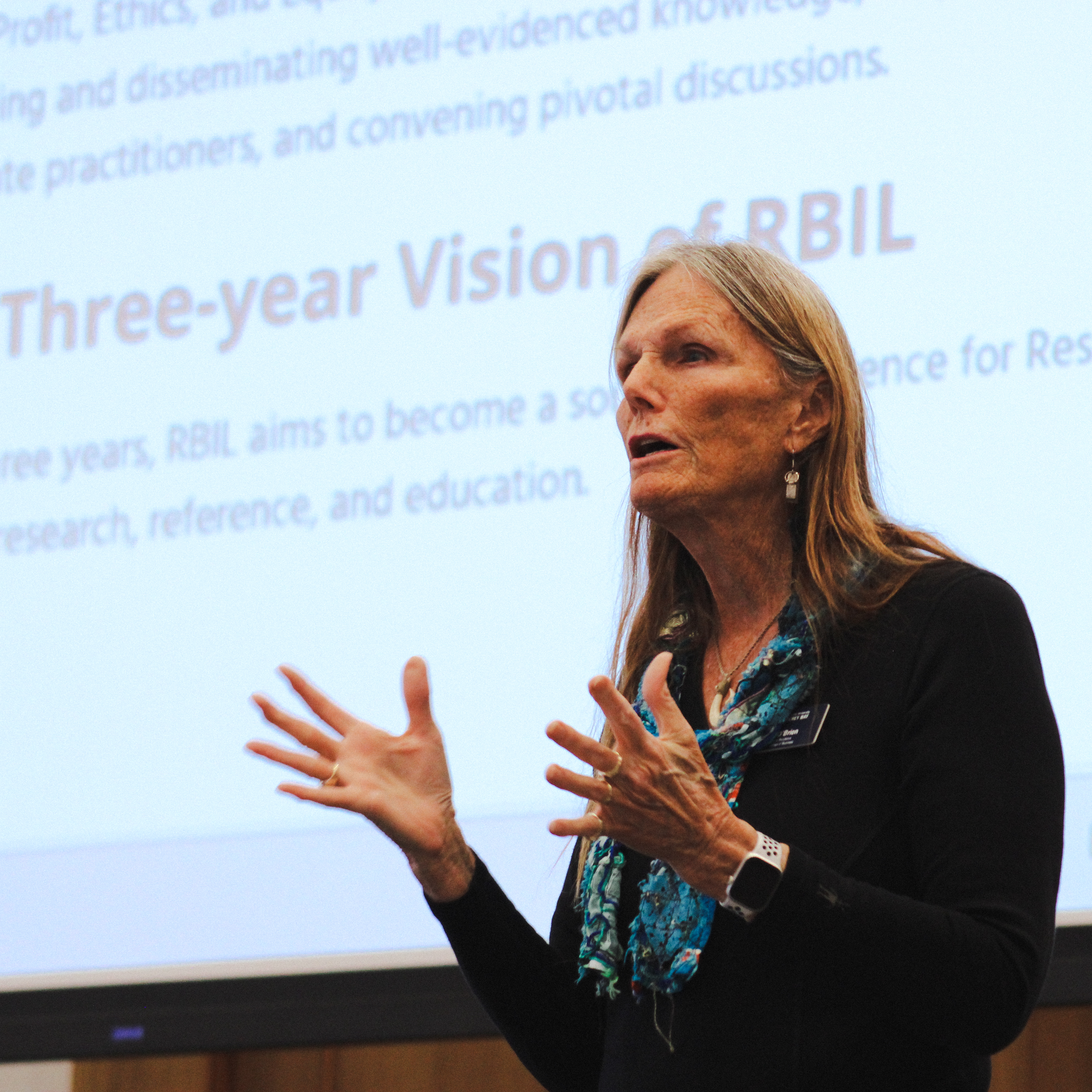 Kelly Discussing Responsible Business Innovation Lab