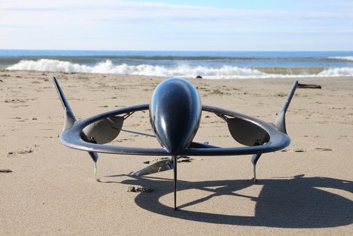 Image of an electric vertical take-off and landing (eVTOL) aircraft