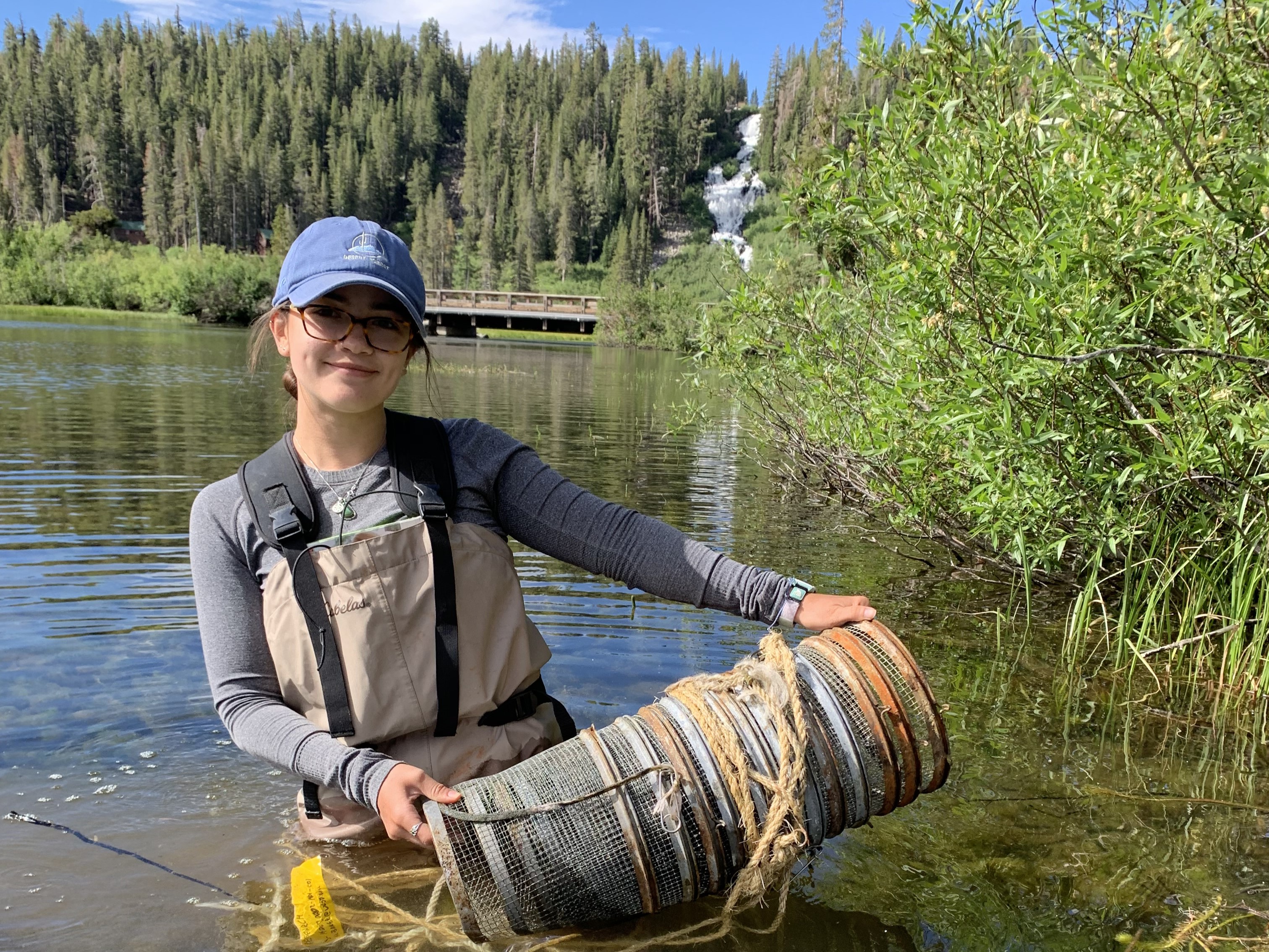 Danielle with minnow trap