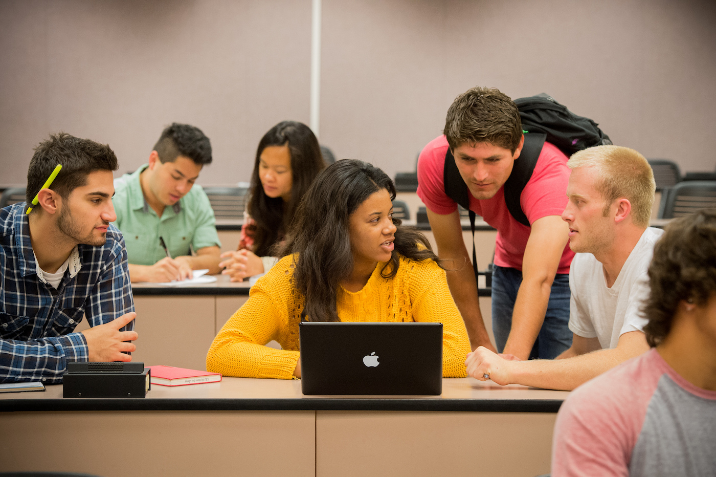 CSUMB students collaborating in a classroom