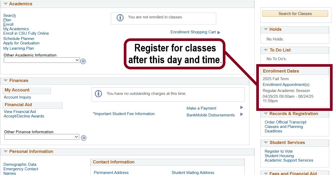 where to find your Enrollment Appointment
