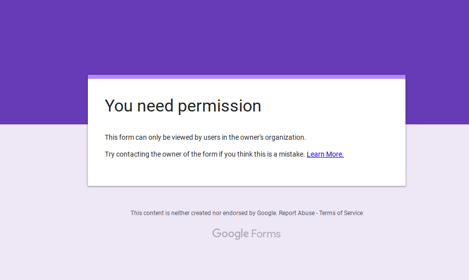 You need permission Error