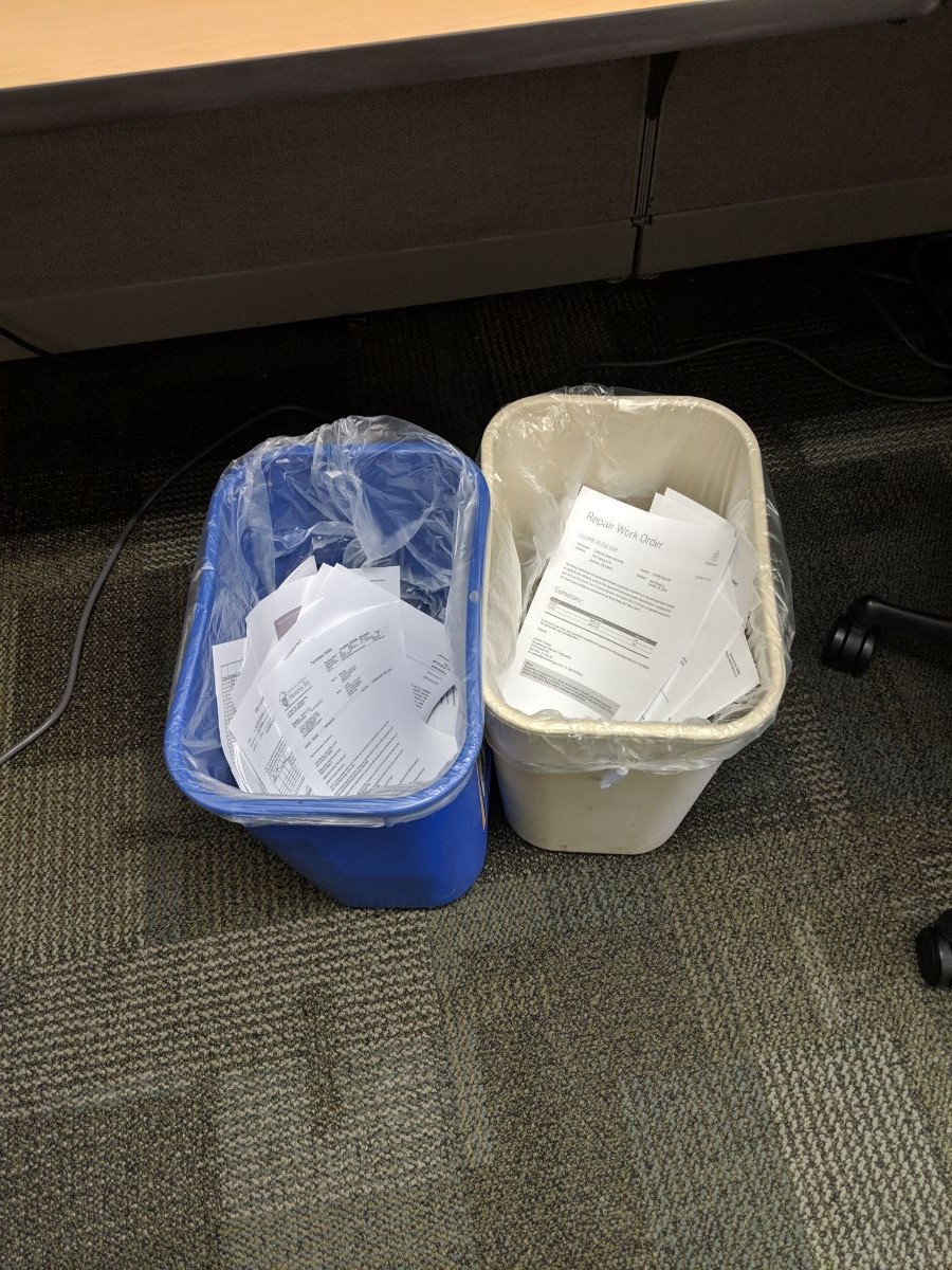 Poorly sorted waste bins