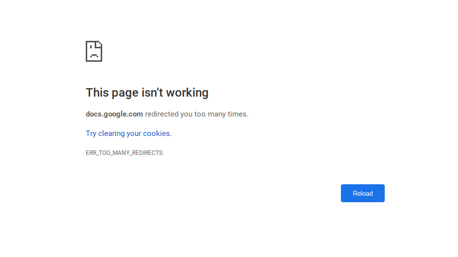 This page isn't working Error
