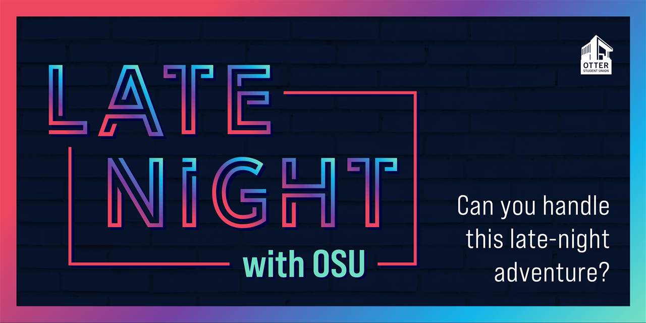 Dark blue brick background with neon lettering that says 