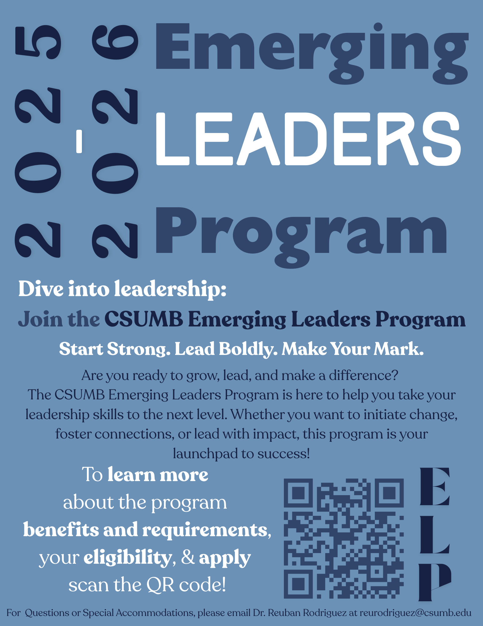 A flyer describing the Emerging Leaders Program