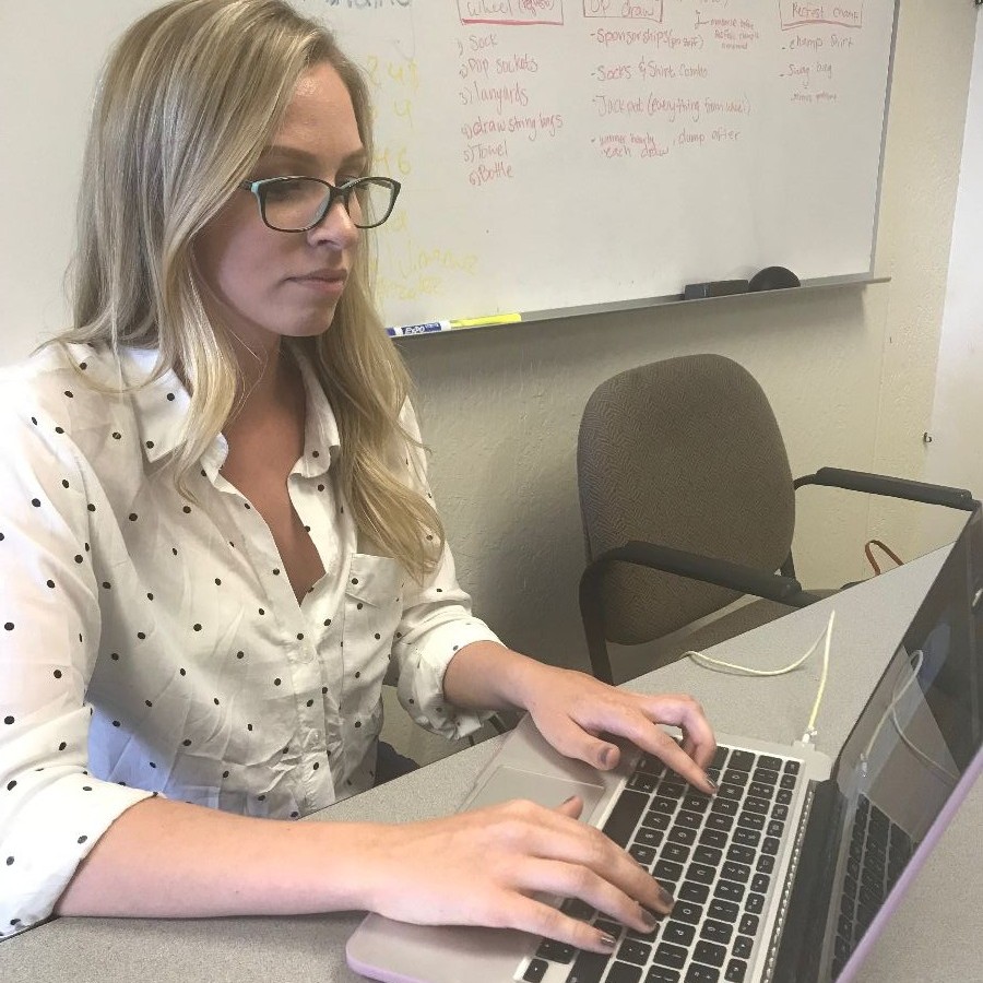 Graphic Designer working on a project