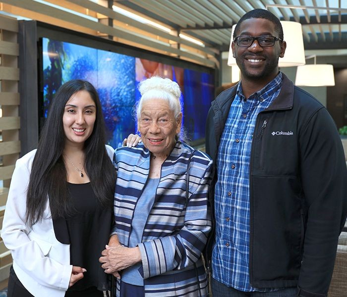 Aseneth Botello, CWD Honoree Helen Rucker, and Patterson Emesibe