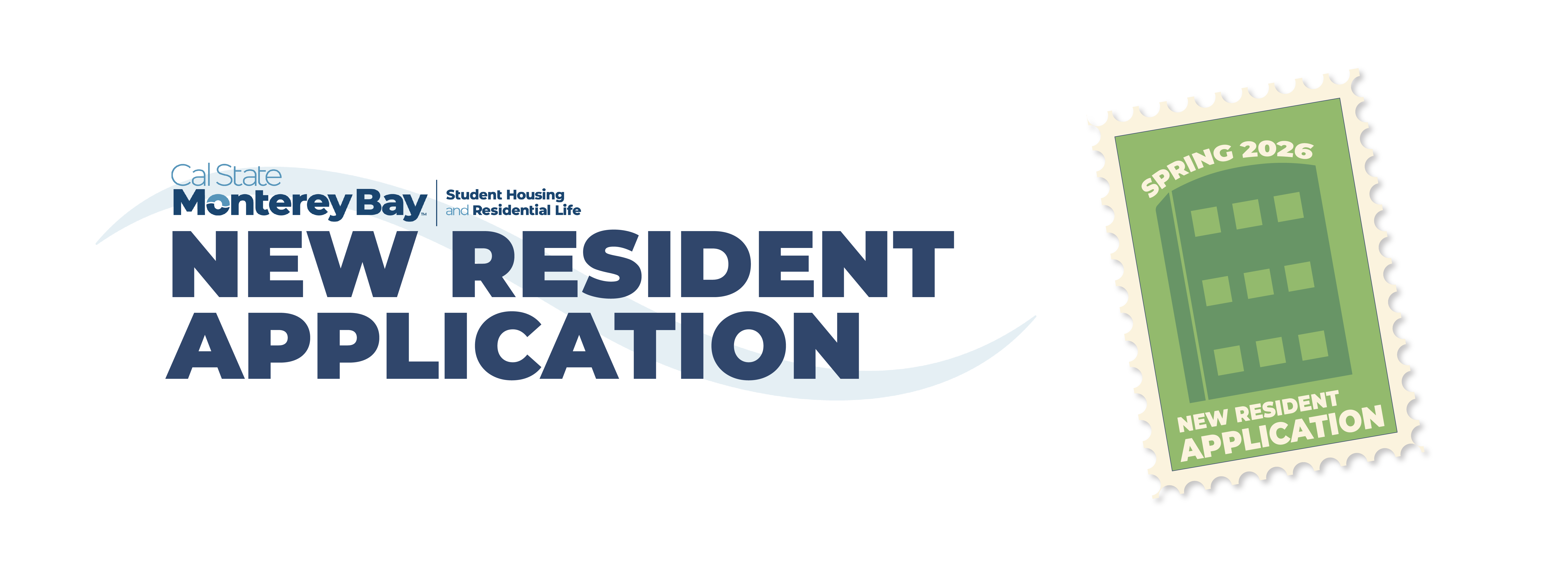 A website banner for the New Resident Application Spring 2026