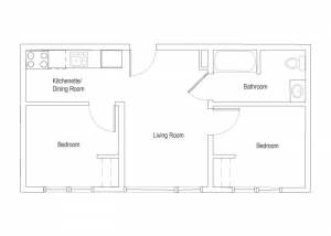 North Quad Two Bedroom Floorplan
