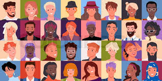 Avatar group of multicultural student assistants