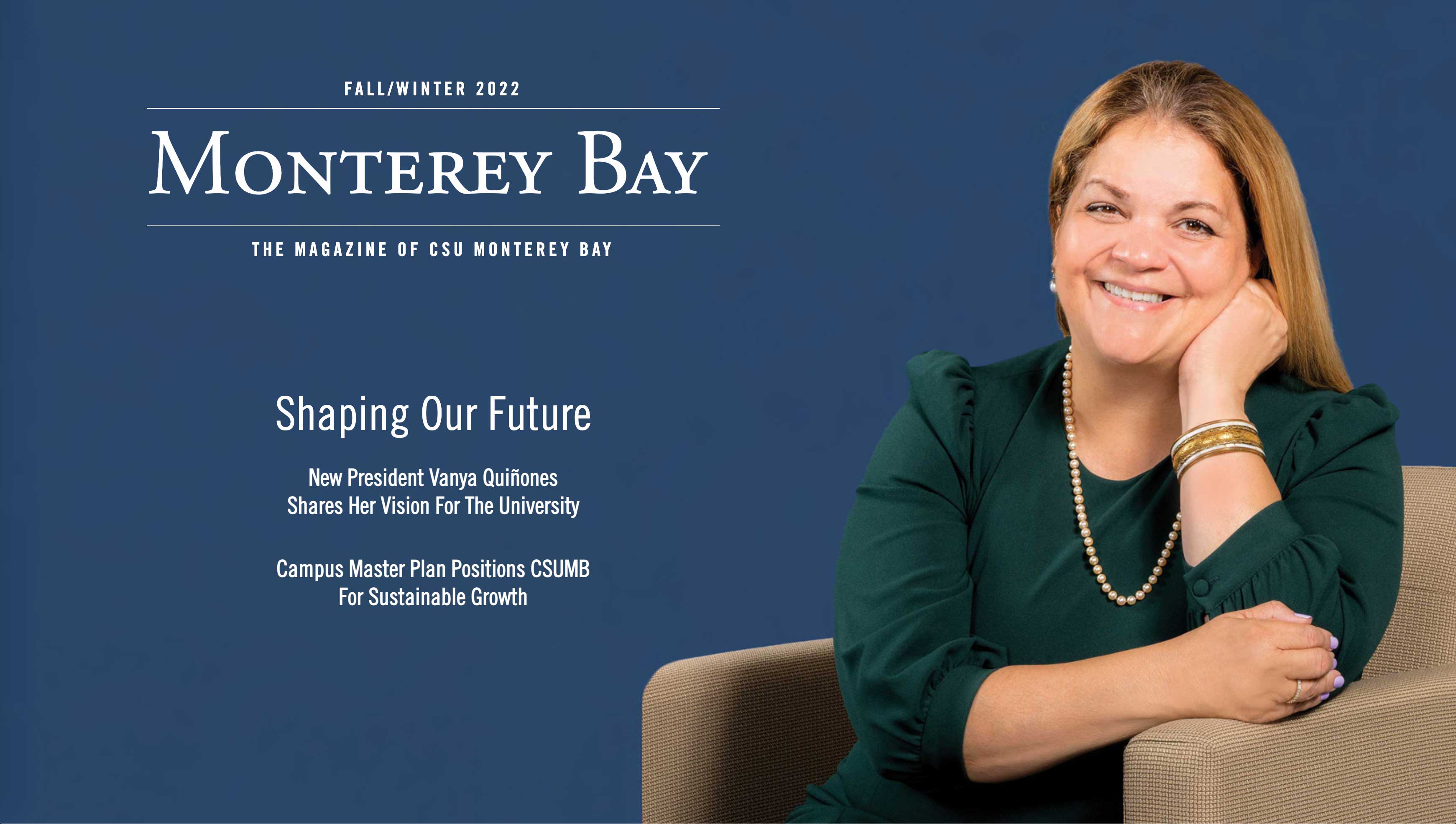 Magazine cover showing President Vanya Quiñones and the text 