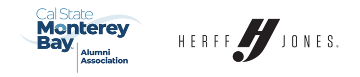 Web banner feauting CSUMB's new Alumni Association logo and the Herff Jones logo