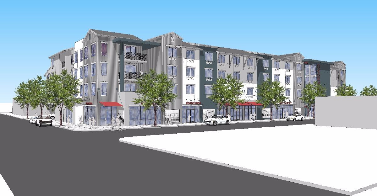 Artist rendering of the proposed housing project at 21 Soledad Street
