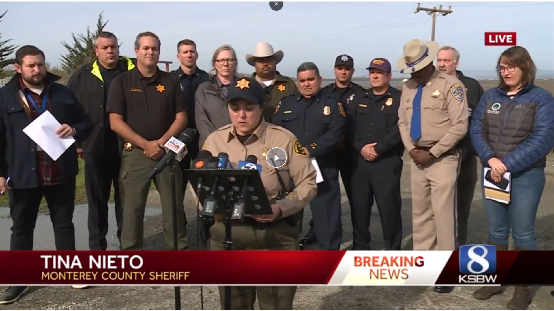 Monterey County Sheriff's Office press conference with Chief Earl and Ken Folsom