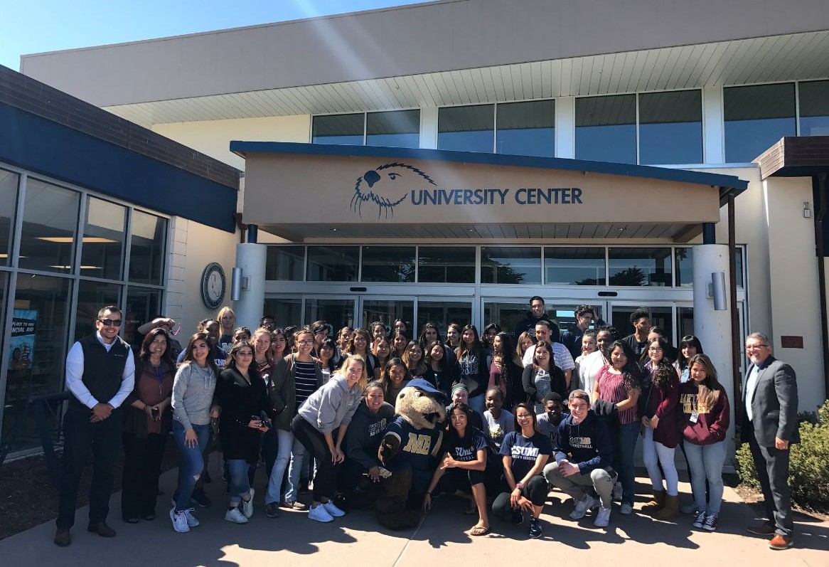 Students from the second cohort of the Teacher Pathway Program visited CSUMB’s University Center September 22, 2017 and were greeted by the Otter Men's and Women's basketball teams.