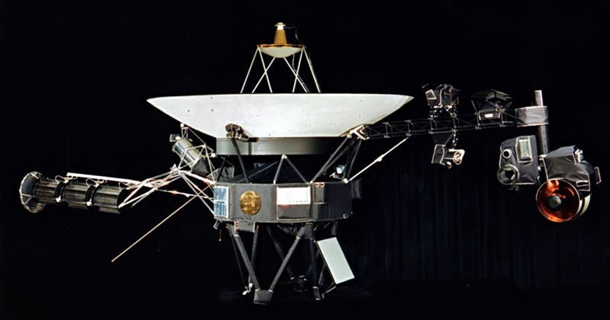 The Voyager space probe with the Golden Record embedded on its side
