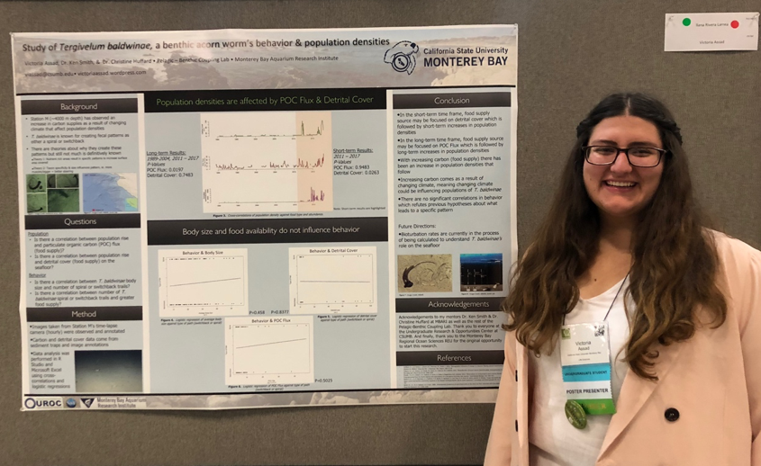 Victoria Assad, who is double majoring at CSUMB in Marine Science and in Social Behavioral Sciences, was awarded the Barry Goldwater Scholarship.