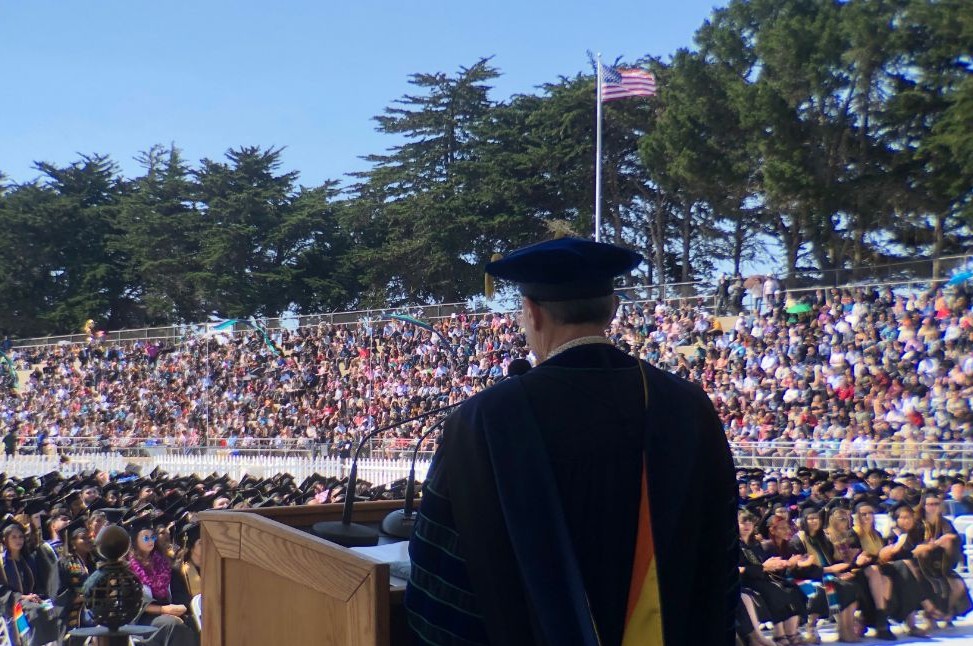 CSUMB President Eduardo M. Ochoa addresses the class of 2019.