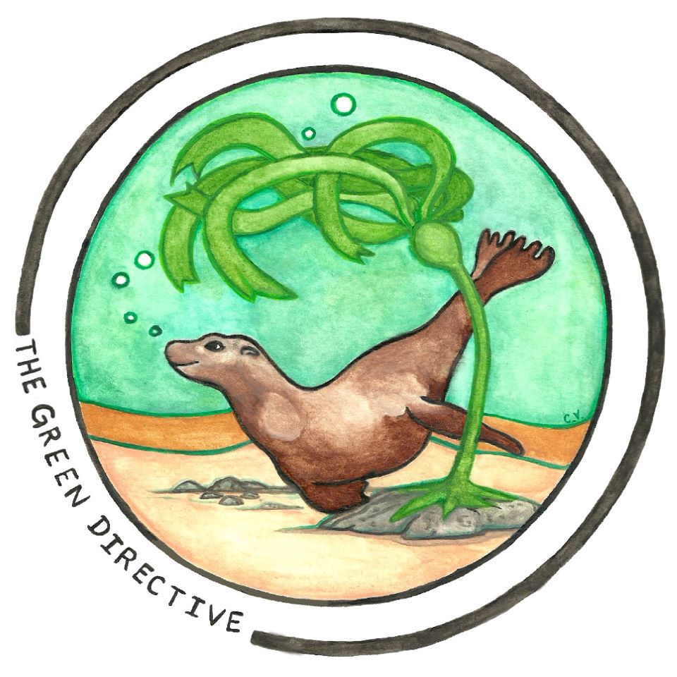 The Green Directive Logo with otter and kelp