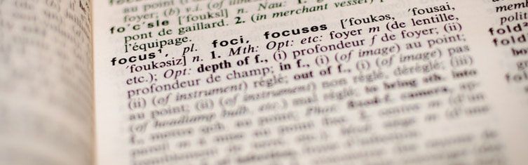 Photoof dictionary definition of focus.