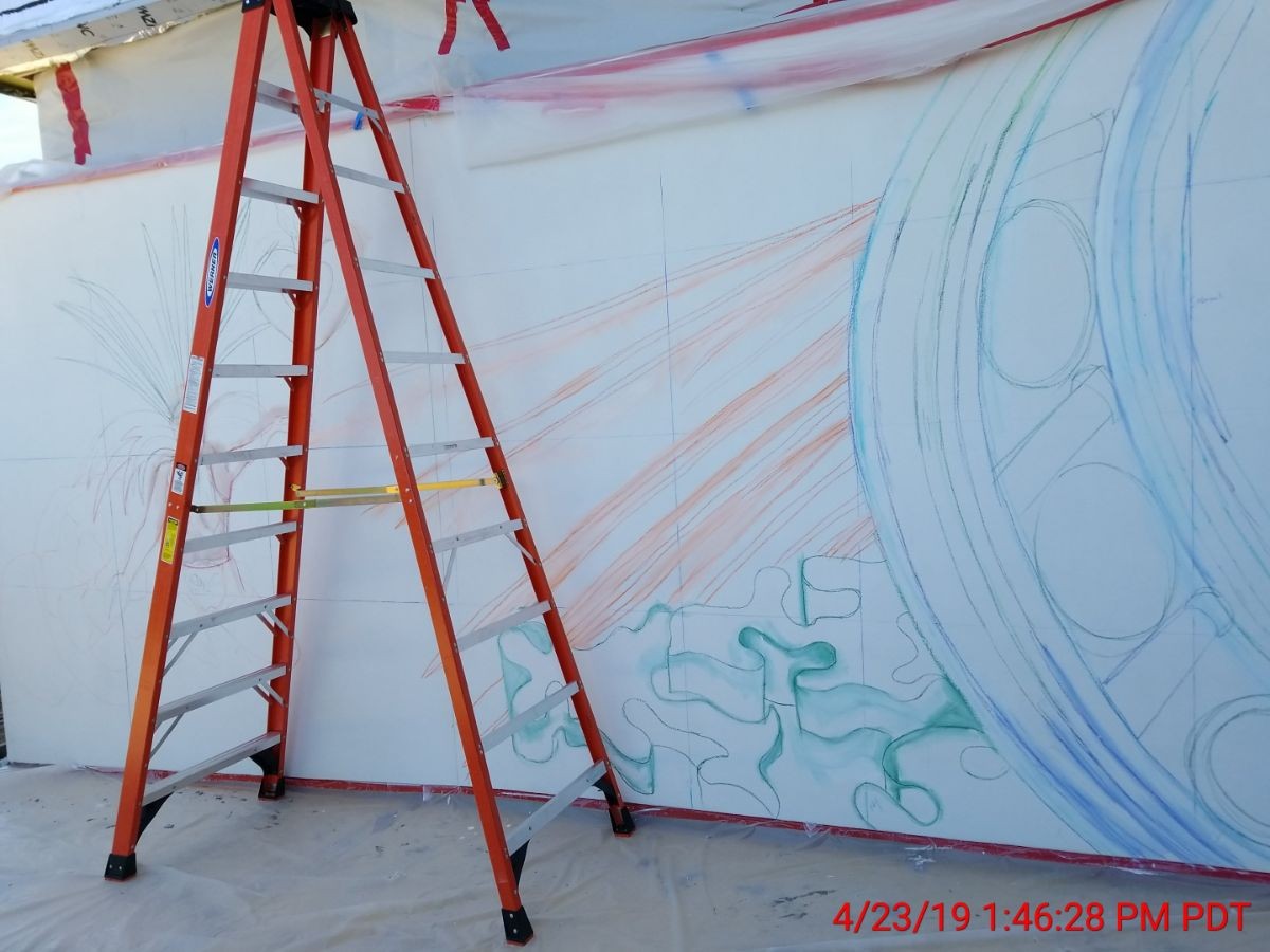 outline sketching of mural