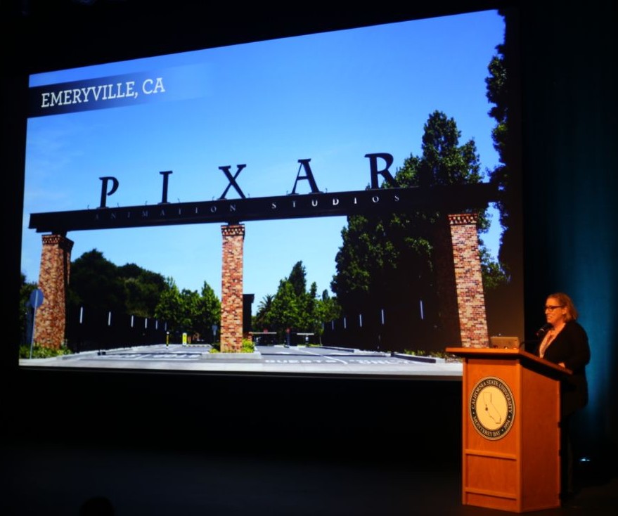 CAHSS Pixar Internship Information Session presentation at World Theater photo