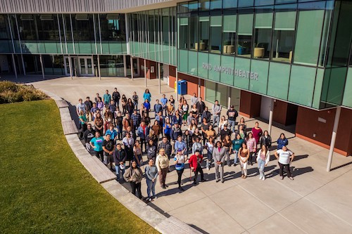 Some of the students on the Dean's List for Fall 2021, group shot shown from above