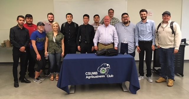 Agribusiness Club students & faculty advisors with James Bogart and Cesar Lara.