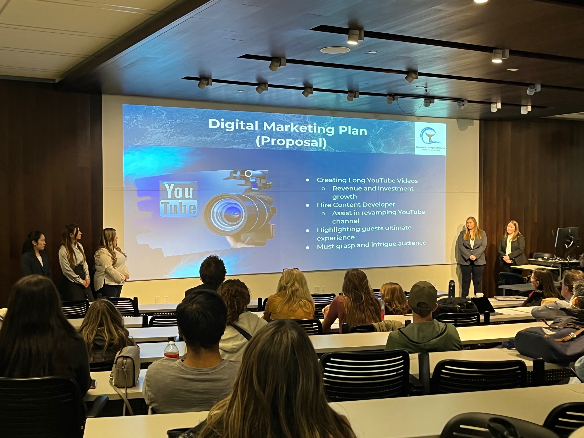 Students presenting at College of Business Capstone Festival on Digital Marketing