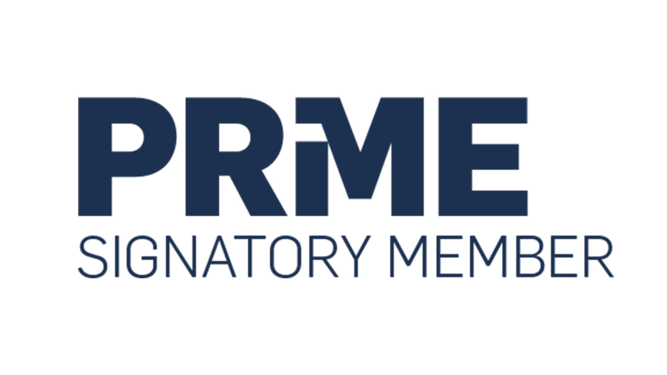 A logo of the PRME Signatory