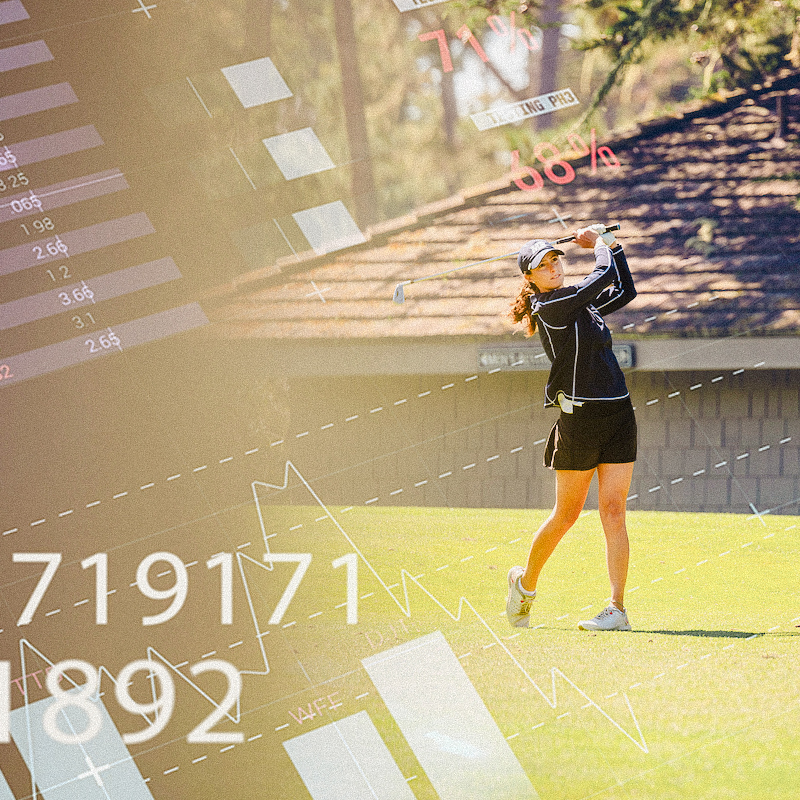 Student athlete golfing on the course