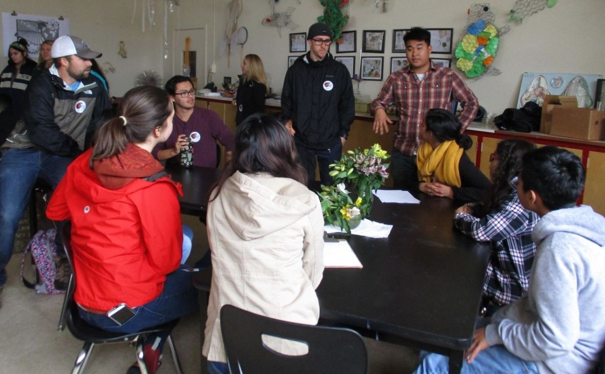 Students communicating in a classroom